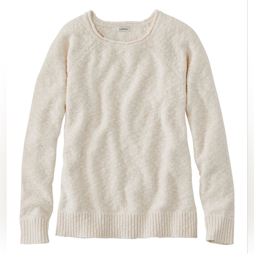 L.L. Bean Women's Midweight Cotton Slub Rolled Neck Sweater - Size S Tall